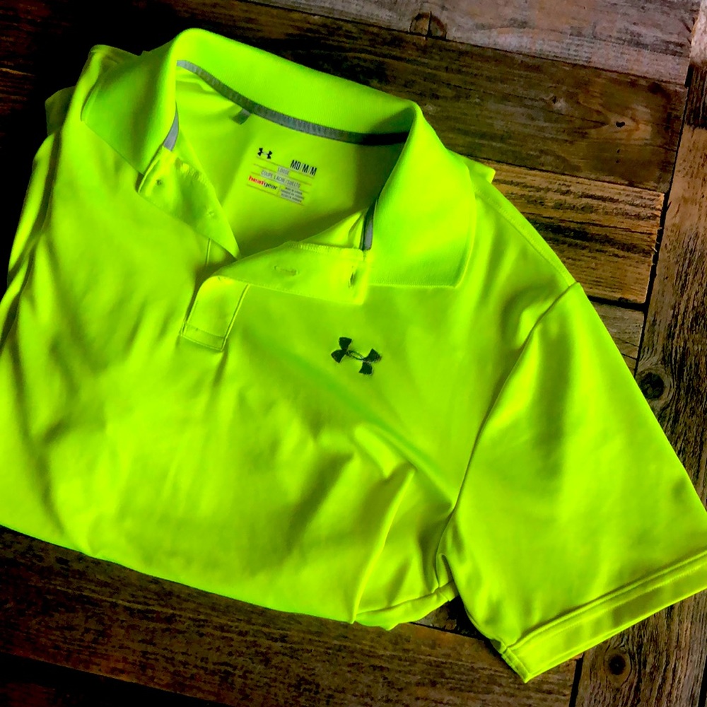 Highlighter yellow Under Armour Polo Shirt M
